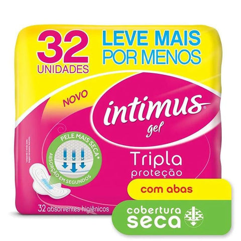 Absorvente Intimus Com Abas - Cobertura Seca - 32 Unidades