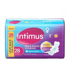 Absorvente Intimus Dia e Noite Ultrafino Com Abas - Cobertura Suave - 28 Unidades