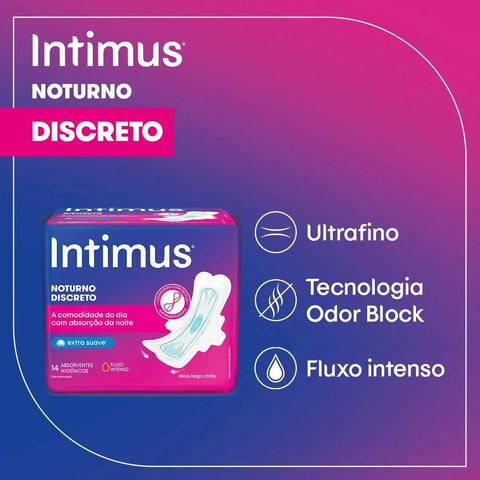 Absorvente Intimus Dia e Noite Ultrafino Com Abas - Cobertura Suave - 28 Unidades