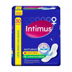 Absorvente Intimus Gel Noturno Com Abas - Cobertura Seca - 30 Unidades