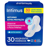 Absorvente Intimus Gel Noturno  Com Abas - Cobertura Suave - 30 Unidades