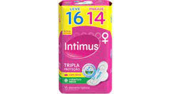 Absorvente Intimus Gel Tripla Proteção Com Abas - Cobertura Seca - 16 Unidades