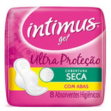 Absorvente Intimus Gel Tripla Proteção  Com Abas - Cobertura Seca - 8 Unidades