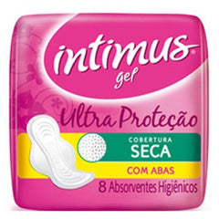 Absorvente Intimus Gel Tripla Proteção Com Abas - Cobertura Seca - 8 Unidades