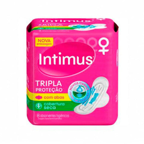 Absorvente Intimus Gel Tripla Proteção Com Abas - Cobertura Seca - 8 Unidades