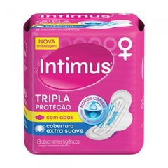 Absorvente Intimus Gel Tripla Proteção Com Abas - Cobertura Suave - 8 Unidades