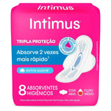Absorvente Intimus Gel Tripla Proteção  Com Abas - Cobertura Suave - 8 Unidades