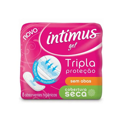 Absorvente Intimus Gel Tripla Proteção Sem Abas - Cobertura Seca - 8 Unidades