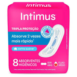 Absorvente Intimus Gel Tripla Proteção  Sem Abas - Cobertura Suave - 8 Unidades
