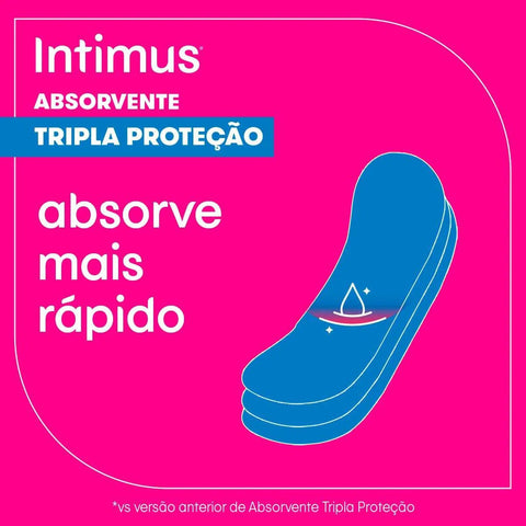Absorvente Intimus Gel Tripla Proteção Sem Abas - Cobertura Suave - 8 Unidades