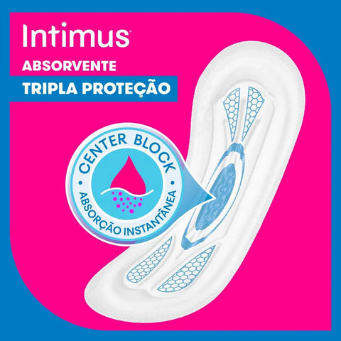 Absorvente Intimus Gel Tripla Proteção Sem Abas - Cobertura Suave - 8 Unidades