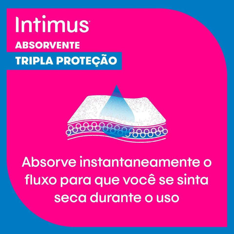 Absorvente Intimus Gel Tripla Proteção Sem Abas - Cobertura Suave - 8 Unidades