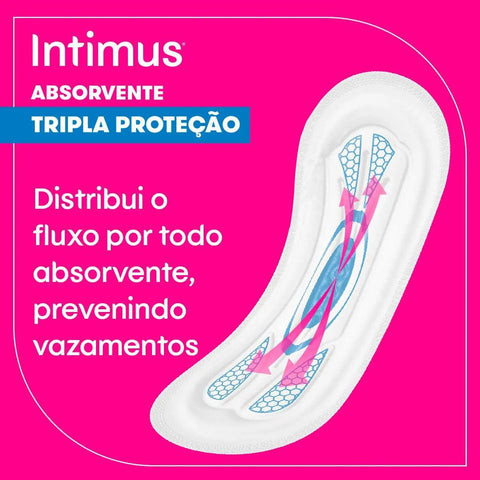 Absorvente Intimus Gel Tripla Proteção Sem Abas - Cobertura Suave - 8 Unidades