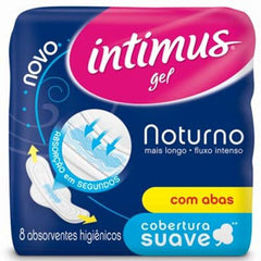 Absorvente Intimus Noturno Com Abas - Cobertura Seca - 8 Unidades