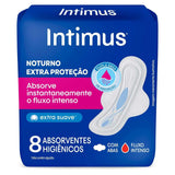 Absorvente Intimus Noturno  Com Abas - Cobertura Seca - 8 Unidades
