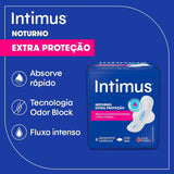 Absorvente Intimus Noturno  Com Abas - Cobertura Seca - 8 Unidades