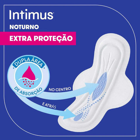 Absorvente Intimus Noturno Com Abas - Cobertura Seca - 8 Unidades