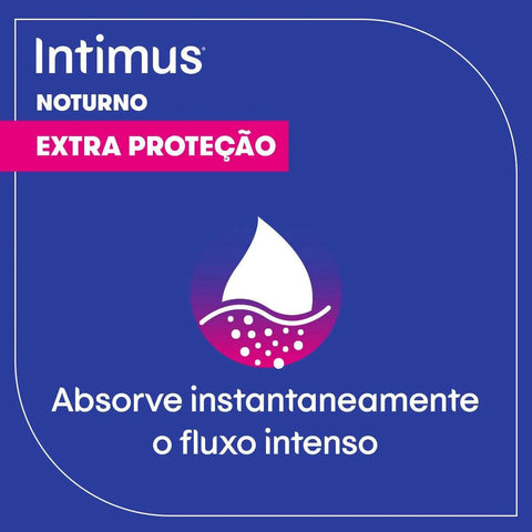Absorvente Intimus Noturno Com Abas - Cobertura Seca - 8 Unidades