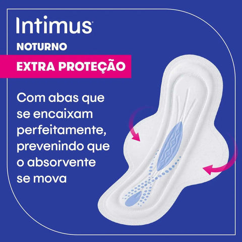 Absorvente Intimus Noturno Com Abas - Cobertura Seca - 8 Unidades