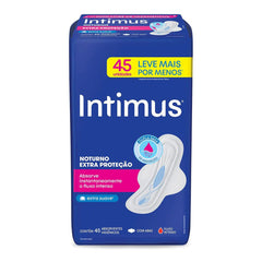 Absorvente Intimus Noturno Com Abas - Cobertura Suave - 45 Unidades