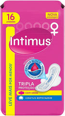 Absorvente Intimus Tripla Proteção Com Abas - Cobertura Suave - 16 Unidades