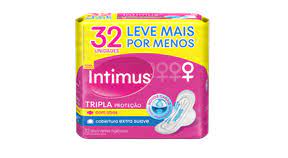 Absorvente Intimus Tripla Proteção Com Abas - Cobertura Suave - 32 Unidades