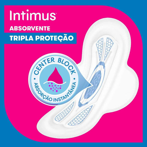 Absorvente Intimus Tripla Proteção Com Abas - Cobertura Suave - 32 Unidades