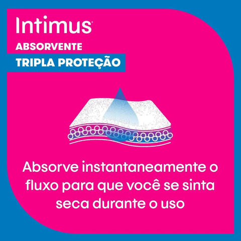 Absorvente Intimus Tripla Proteção Com Abas - Cobertura Suave - 32 Unidades