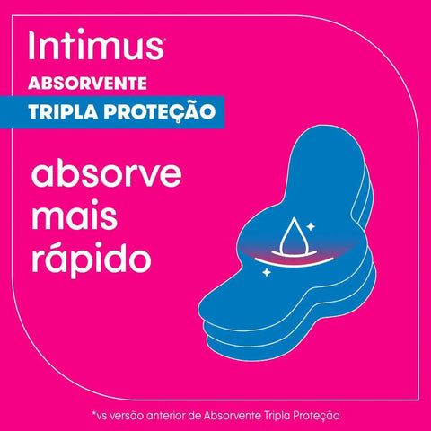 Absorvente Intimus Tripla Proteção Com Abas - Cobertura Suave - 32 Unidades