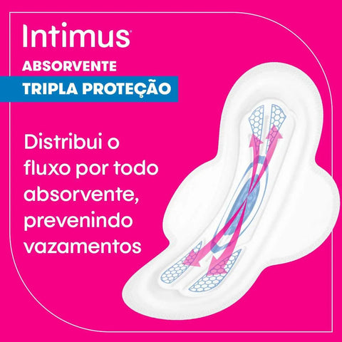 Absorvente Intimus Tripla Proteção Com Abas - Cobertura Suave - 32 Unidades