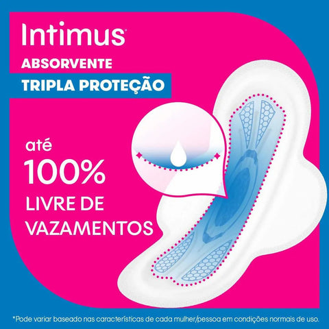 Absorvente Intimus Tripla Proteção Com Abas - Cobertura Suave - 32 Unidades