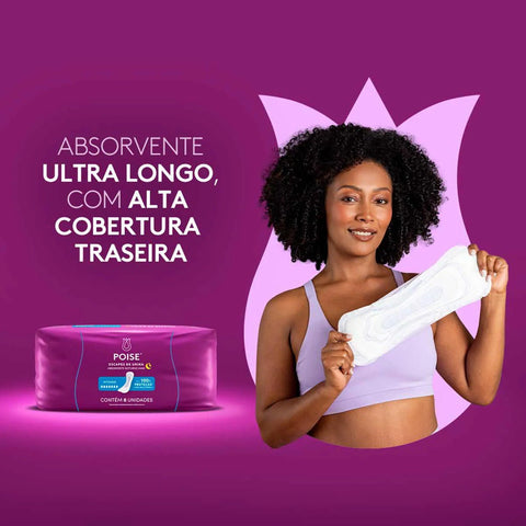Absorvente Para Escape Poise Discreto Maxi - Cobertura 8 Unidades