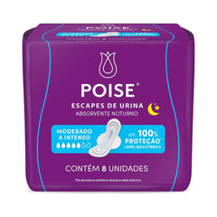 Absorvente Para Escape Poise Discreto  Noturno - Cobertura  8 Unidades
