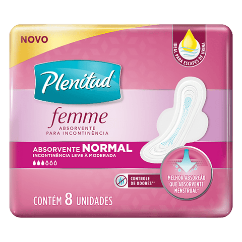 Absorvente Plenitud Femme Normal - 8 Unidades