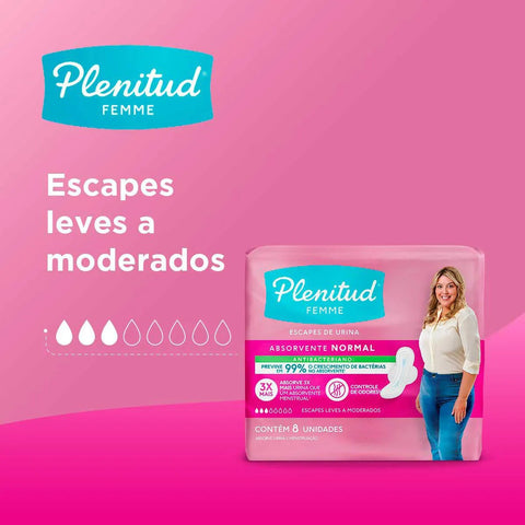 Absorvente Plenitud Femme Normal - 8 Unidades