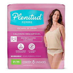 Calcinha Descartável Plenitude  Active - Tamanho P / M - 4 x 8 Unidades