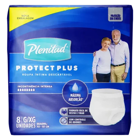 Roupa Íntima Plenitude Active Plus - Tamanho G / XG - 4 x 8 Unidades