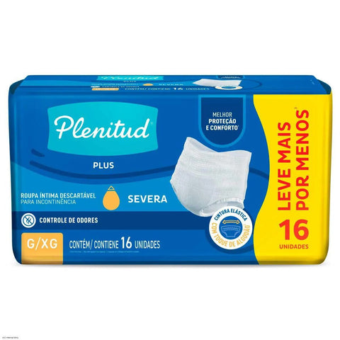 Fralda Geriátrica Plenitud Active Plus - Tamanho G/XG - 16 Unidades