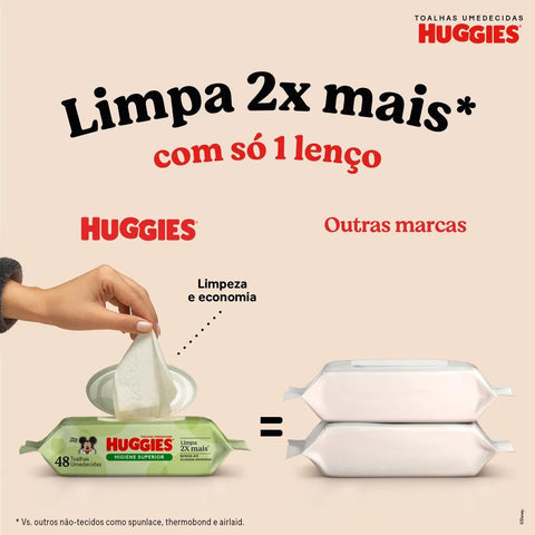Lenço Umedecido Huggies Clássico 48 Unidades