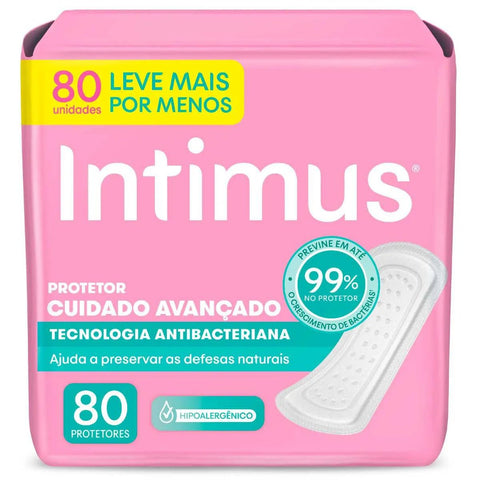 Protetor Diário Intimus Days Antibacteriano, Sem Abas Com 80 Unidades