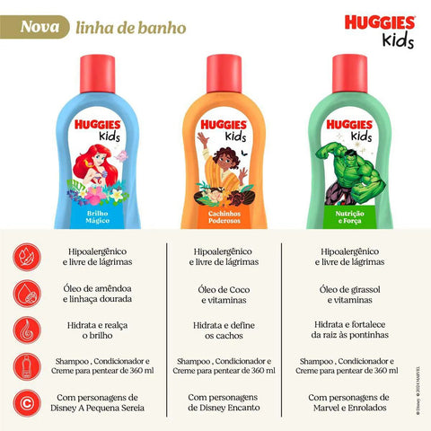 Shampoo Huggies Kids Nutrição e Força Rapunzel 360ml