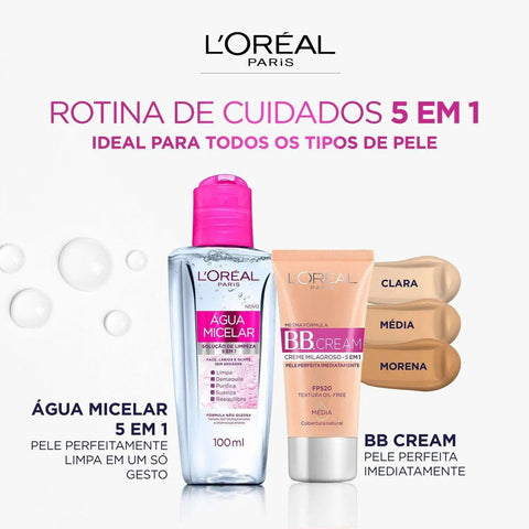 Água Micelar L'Oréal 5 em 1 - 100 mL