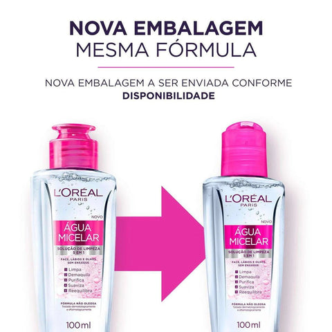 Água Micelar L'Oréal 5 em 1 - 100 mL