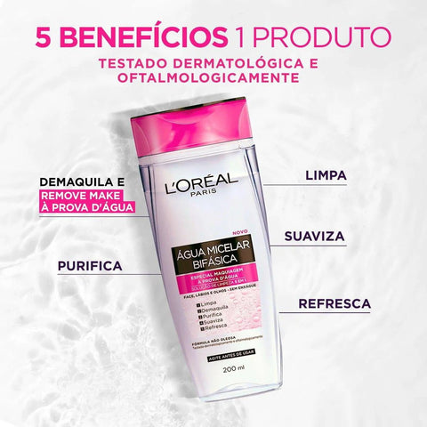 Água Micelar L'Oréal Bifásica - 200 mL