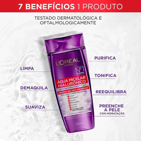 Água Micelar L'Oréal Hialurônico - 200 mL
