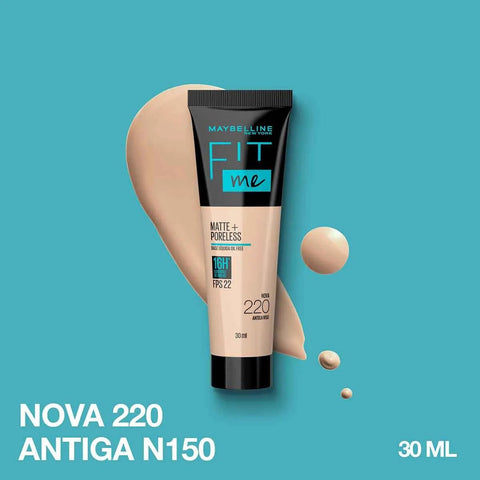 Base Líquida Maybelline Ny Fit Me Matte 220 FPS 22 - 30 mL