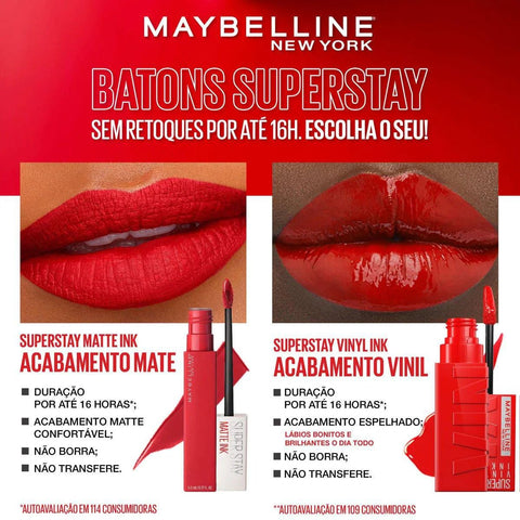Batom Líquido Longa Duração Maybelline Superstay Matte Ink 15 Lover 5ml