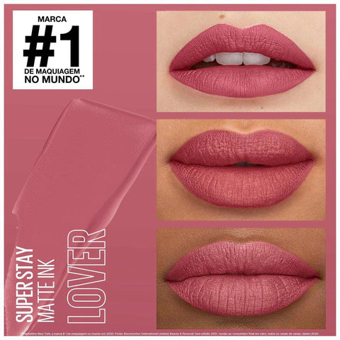 Batom Líquido Longa Duração Maybelline Superstay Matte Ink 15 Lover 5ml