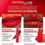 Batom Líquido Longa Duração Maybelline Superstay Matte Ink 65 Seductress 5ml