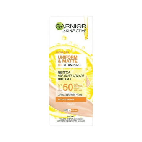 Protetor Solar Facial Garnier Uniform & Matte Vitamina C Clara - FPS 50 - 40 g